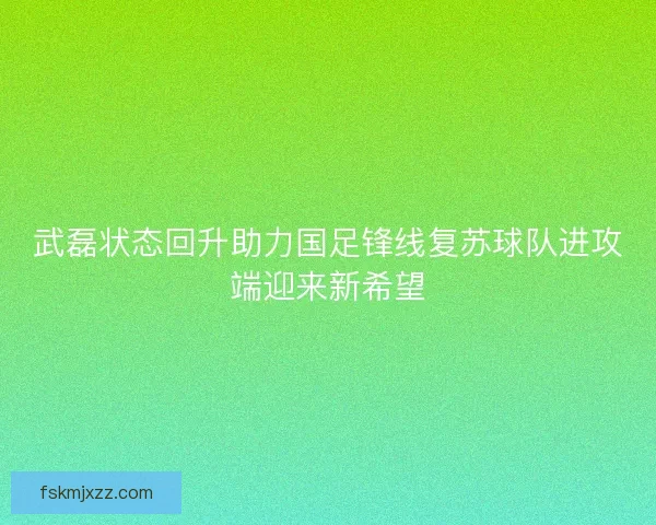 武磊状态回升助力国足锋线复苏球队进攻端迎来新希望