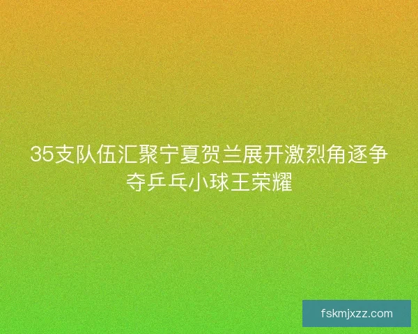 35支队伍汇聚宁夏贺兰展开激烈角逐争夺乒乓小球王荣耀 35支队伍汇聚宁夏贺兰展开激烈角逐争夺乒乓小球王荣耀